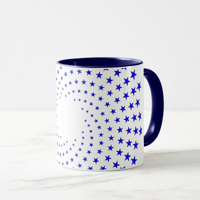 Caneca Mug - Blue Star Swirls (Frente Esquerda)