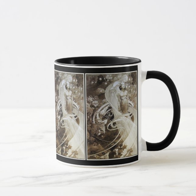 Caneca Mug Café: Ilustração Mucha de Le Pater (Direita)