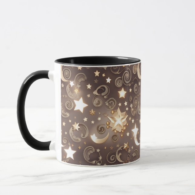 Caneca Mug - Champagne Gold Celestial Moon (Esquerda)