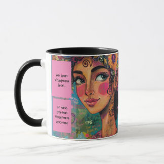 Caneca Mug com Bíblia Positiva Verso dos Provérbios 27:17