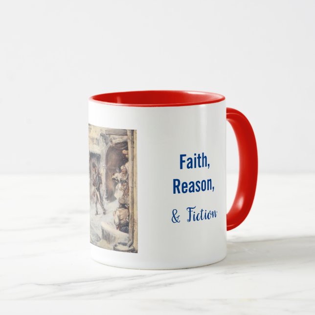 Caneca Mug com Bob Cratchit carregando Tiny Tim (Frente Esquerda)