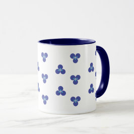 Caneca Mug com design azulejo vermelho azul