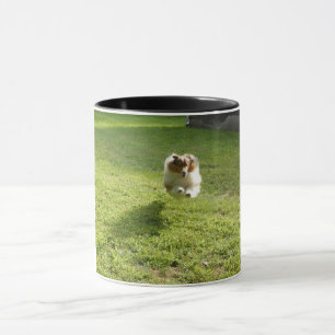 Caneca Mug com foto original de Sheltie saltando