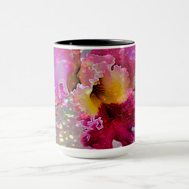 Caneca Mug com Orquídea Espelhada de Tinta (Centro)