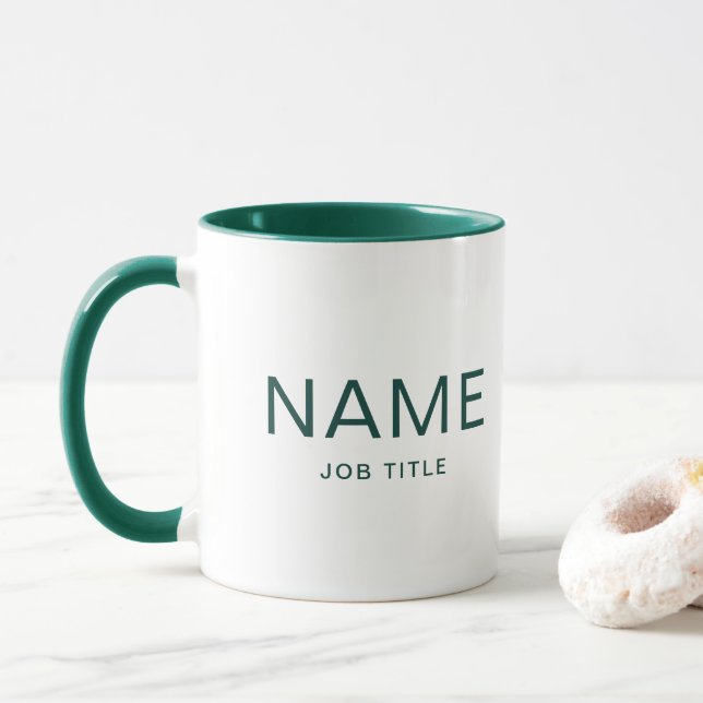 Caneca Mug Combo Verde Hunter Personalizado com Seu Nome (Com Donut)