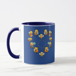 Caneca Mug - Coração de Abelhas Inspirada na Bandeira da