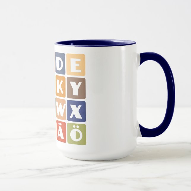 Caneca Mug de alfabetos travessos - escolha estilo e cor (Direita)