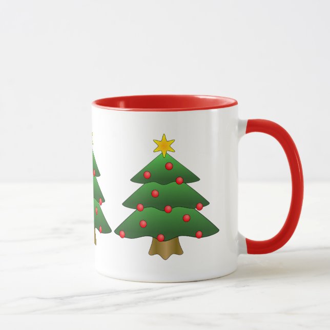 Caneca Mug de Árvore de Natal Personalizado (Direita)