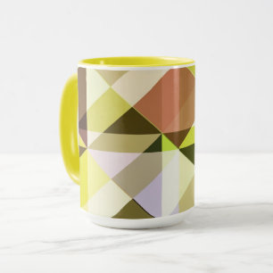 Caneca Mug de bloco de cor no Limão Dourado e amarelo