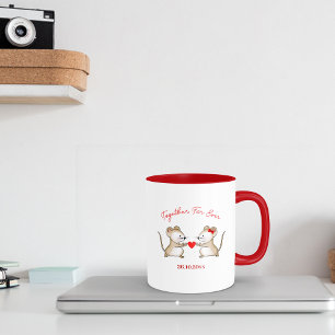 Caneca Mug De Café Com Dois Ratos Adoráveis