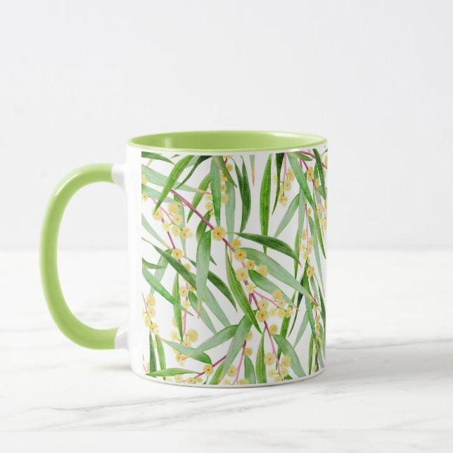 Caneca Mug de café com padrão australiano Wattle (Esquerda)