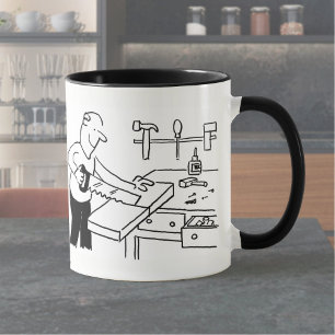 Caneca Mug de café com uma ilustração do carpinteiro