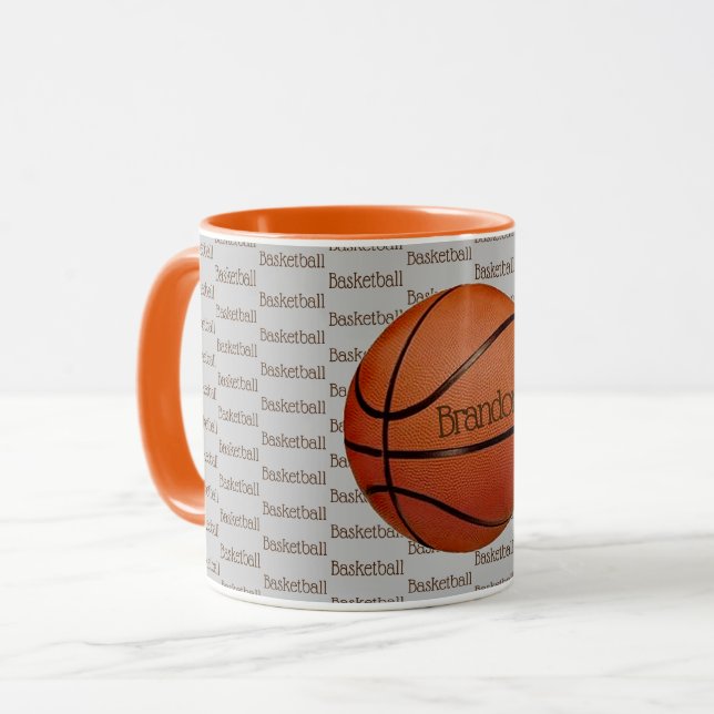 Caneca Mug de café de Design de texto de basquete (Frente Esquerda)