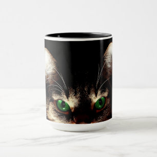 Caneca Mug De Café De Gato De Olho Verde