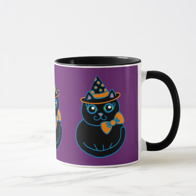 Caneca Mug de Café de Gato Halloween (Direita)