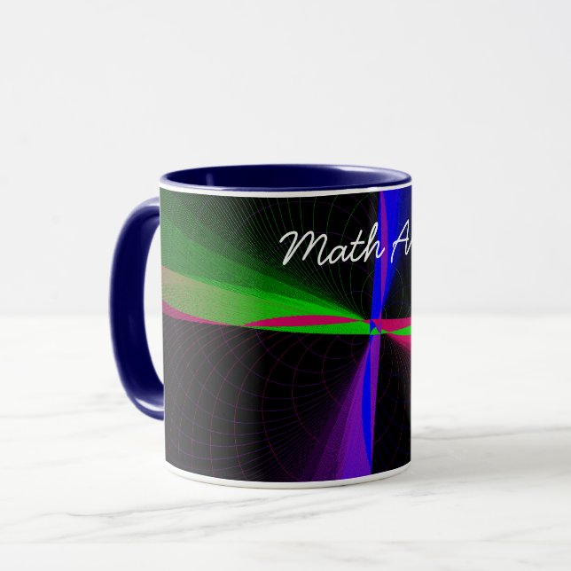 Caneca Mug de café de onda geométrica de quatro vias (Frente Esquerda)
