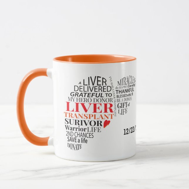 Caneca Mug De Café De Sobrevivência Hepática Personalizad (Esquerda)