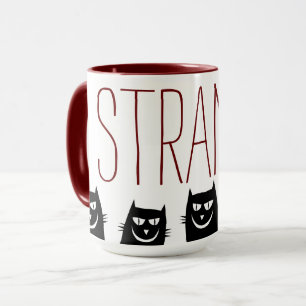CANECA MÚG DE CAFÉ "ESTRANHO" E GATOS NEGROS