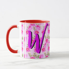 Caneca Mug De Café Floral Bonito Com Belas Flores Rosa