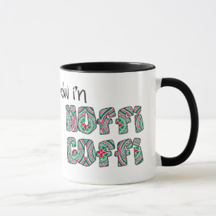 Caneca Mug de café galês: Hoffi Coffi, Red, Green, Silver