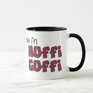 Caneca Mug de Café Galês: Hoffi Coffi, Vermelho, Padrão V