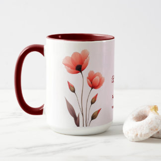 Caneca Mug de café personalizado com flores do mês de ago
