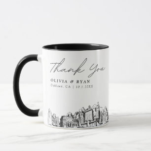 Caneca Mug de Café Personalizado Mínimo para Casamento Oa