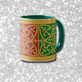 Caneca Mug de café verde e vermelho