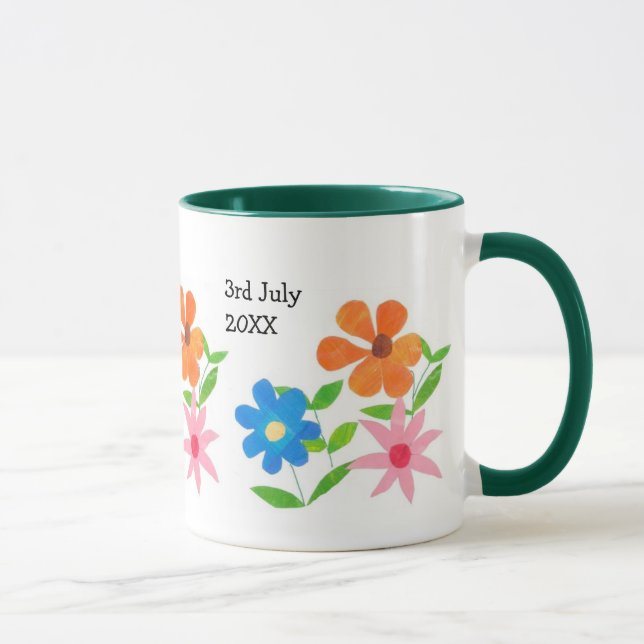 Caneca Mug de Casamento de Energia de Flor Personalizável (Direita)