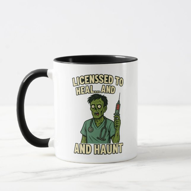 Caneca Mug de Cirurgia do Dia de as Bruxas engraçado (Esquerda)