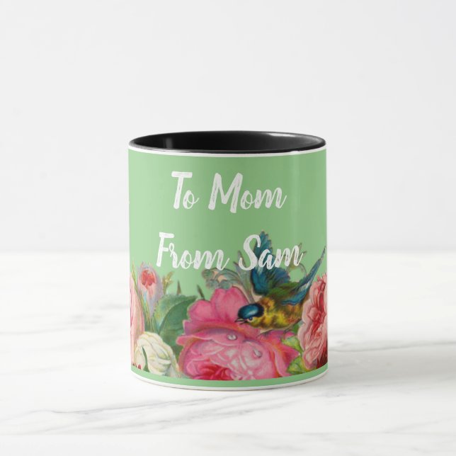 Caneca Mug de Coleção Rosa Cor-de-Rosa Personalizada (Centro)
