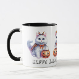 Caneca Mug de Dia das Bruxas de Gato Bonito Adorável