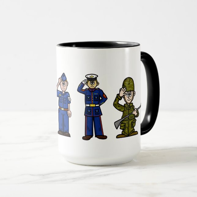 Caneca Mug de Dia de Apreciação das Forças Armadas ou Mil (Frente Esquerda)