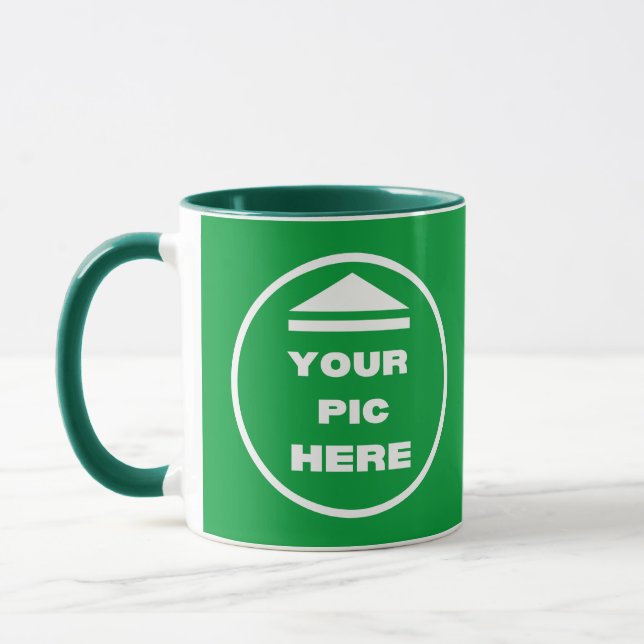 Caneca Mug de dois tons - Adicionar imagem verde de caça  (Esquerda)