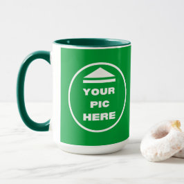 Caneca Mug de dois tons - Adicionar imagem verde de caça 