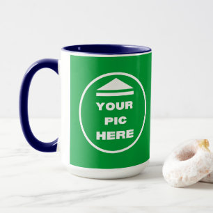 Caneca Mug de dois tons - Adicione seu Marinho branco de