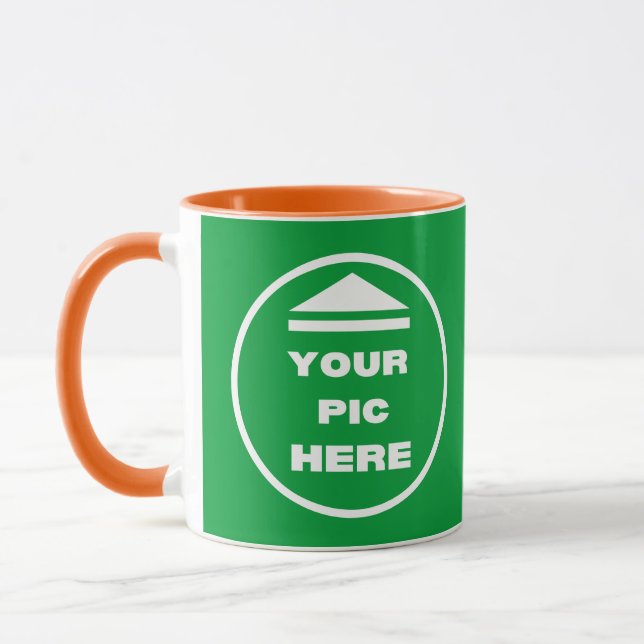 Caneca Mug De Dois Tons - Adicione Sua Imagem Laranja Bra (Esquerda)