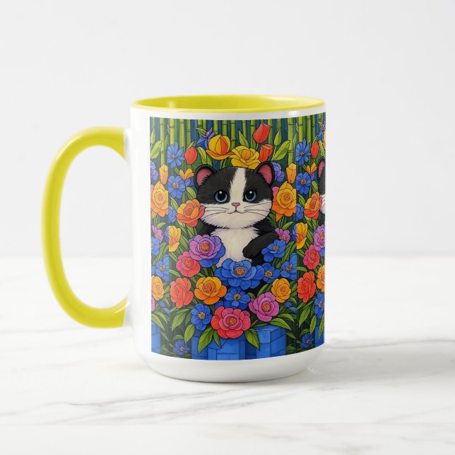 Caneca Mug De Dois Tons, Copas Florais (Esquerda)