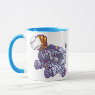 Caneca Mug de elefante de beisebol