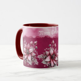 Caneca Mug de Feriado Floral Rosa