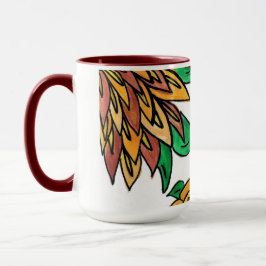 Caneca Mug de Flor Castanho
