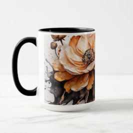 Caneca Mug de flor de aquarela elegante