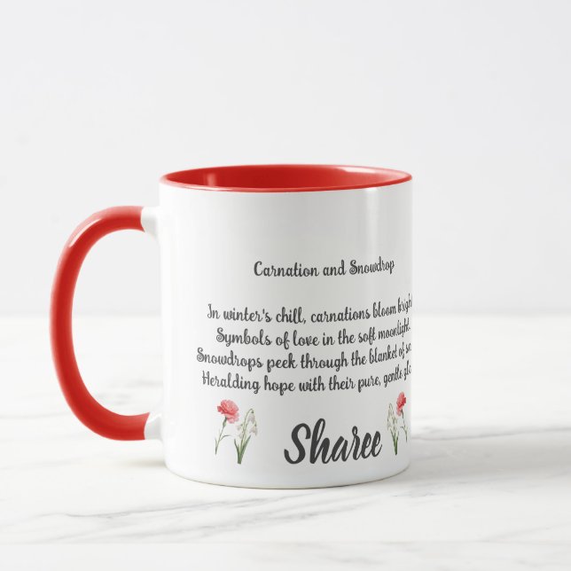 Caneca Mug de Flor Personalizado de Janeiro (Esquerda)