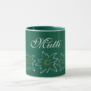Caneca Mug de Flor Verde Edelweiss