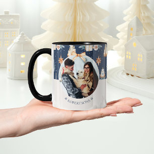 Caneca Mug de Foto de Natal Personalizado com Nome da Fam