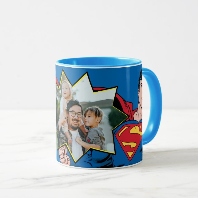 Caneca Mug de Fotografias Personalizadas do Super Pai (Frente Esquerda)
