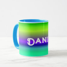 Mug de Gradiente Verde Azul Personalizado