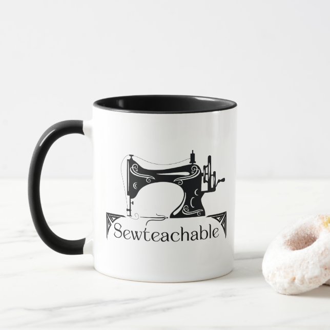 Caneca Mug de máquina de costura por safra (Com Donut)