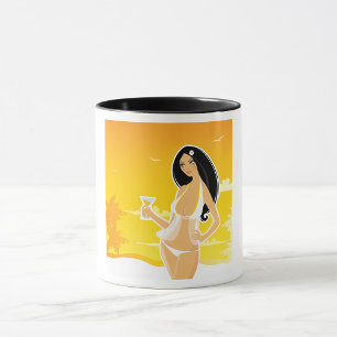 Caneca Mug de mulher de verão