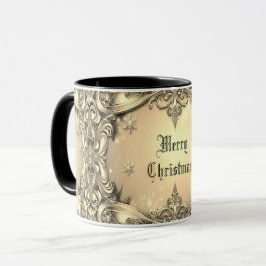 Caneca Mug de Natal Decorativo Dourado